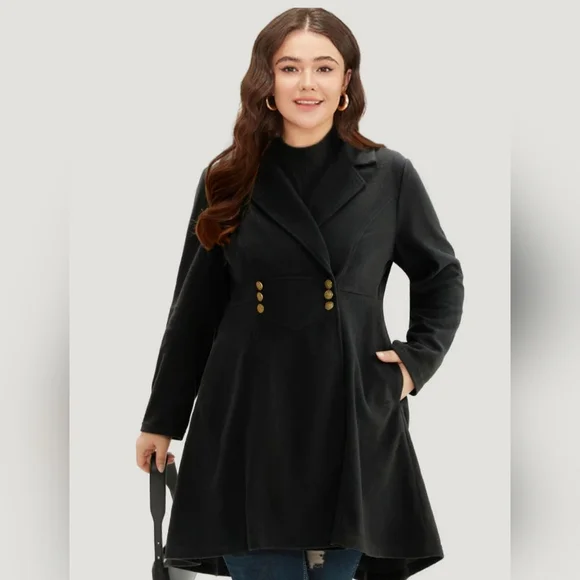 BloomChic | Jackets & Coats | Bloomchic Solid Lapel Collar Double